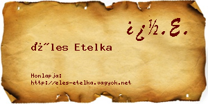 Éles Etelka névjegykártya